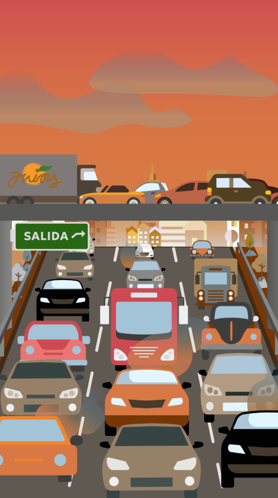 Erklärvideo Mobilitätswende EU_Chile Deal. in Chile stehen viele Autos im Stau