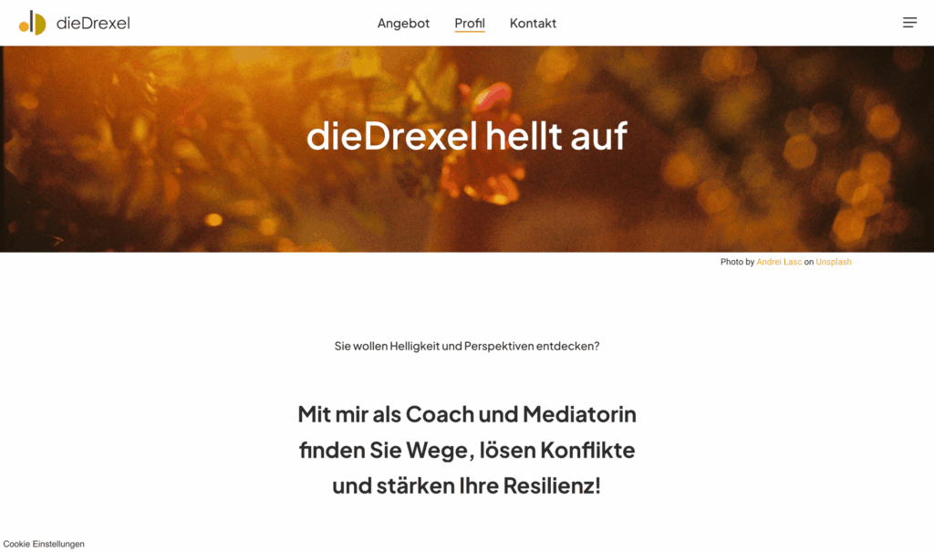 Unterseite der Website "dieDrexel hellt auf"