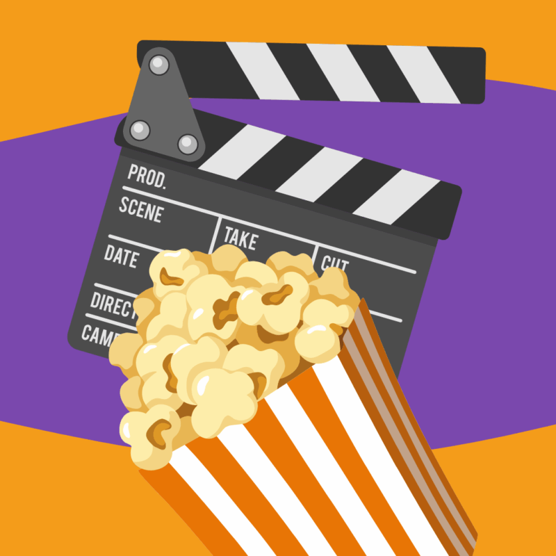 Filmklappe, Popcorn, Kino