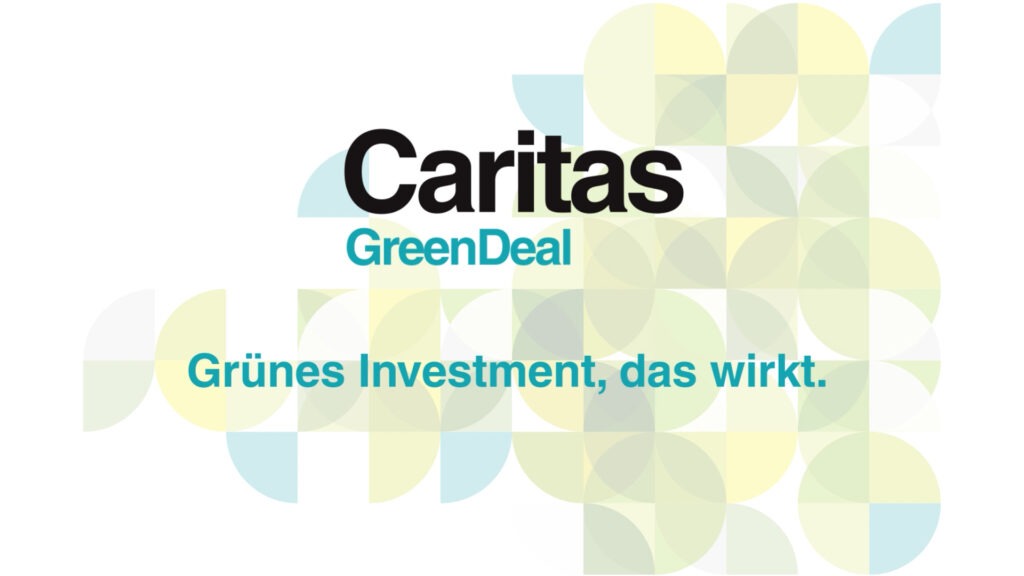 Abstrakter Baum mit Caritas Green Deal Logo