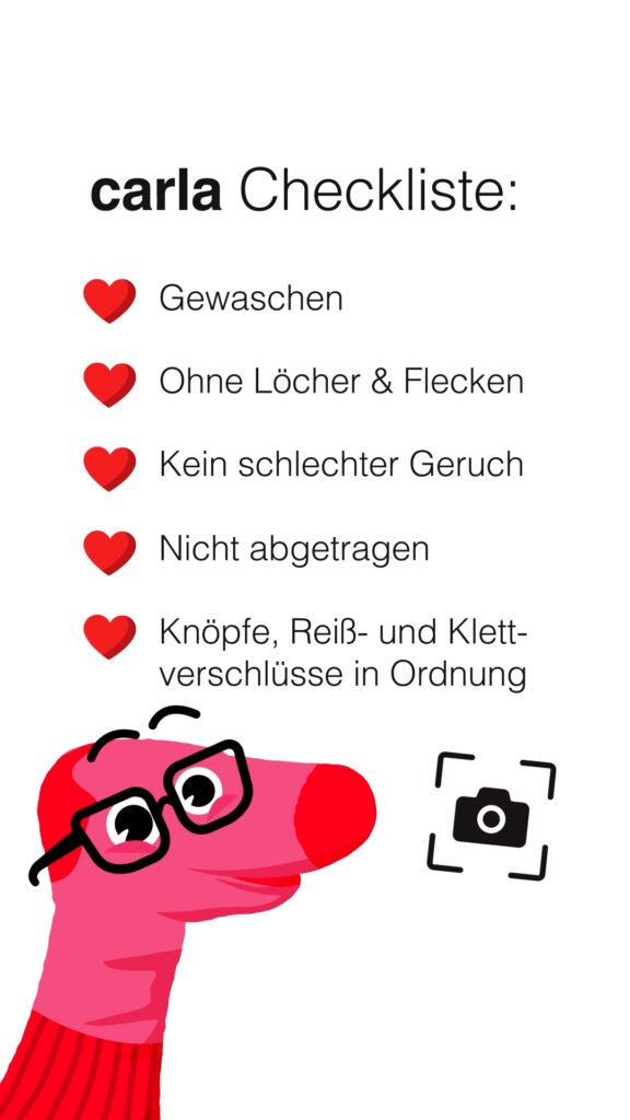 Checkliste für gespendete Kleidung