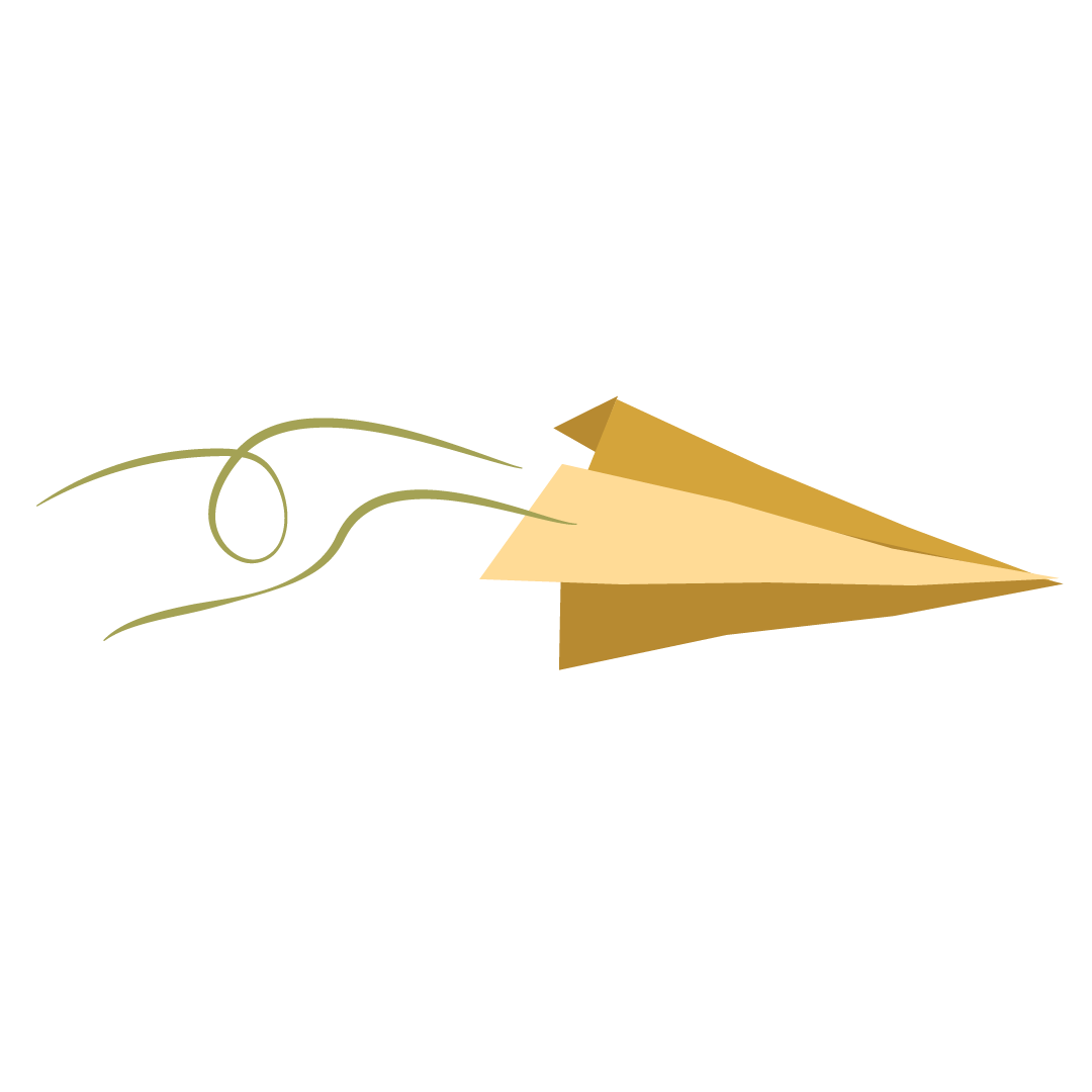 Illustration eines Papierfliegers für das Erklärvideo der Gedenkseite, symbolisiert das Teilen eines Links zur Gedenkseite.