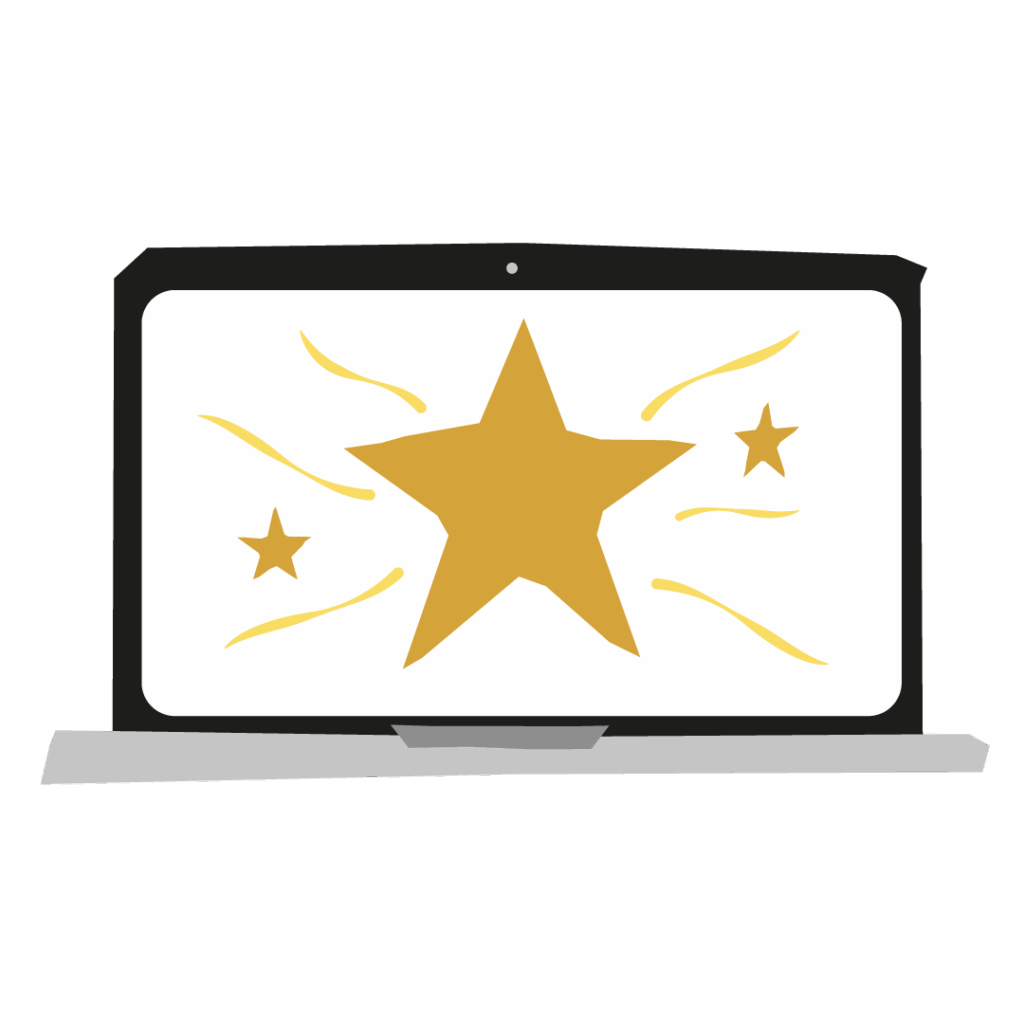 Ein Laptop mit Sternen