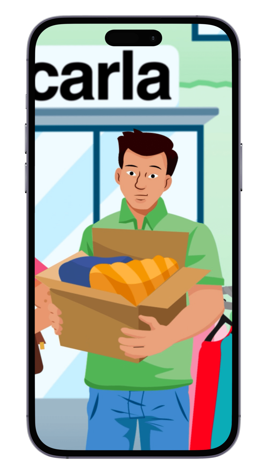 Illustration für die Social Media Kampagne für die carla Secondhandläden der Caritas