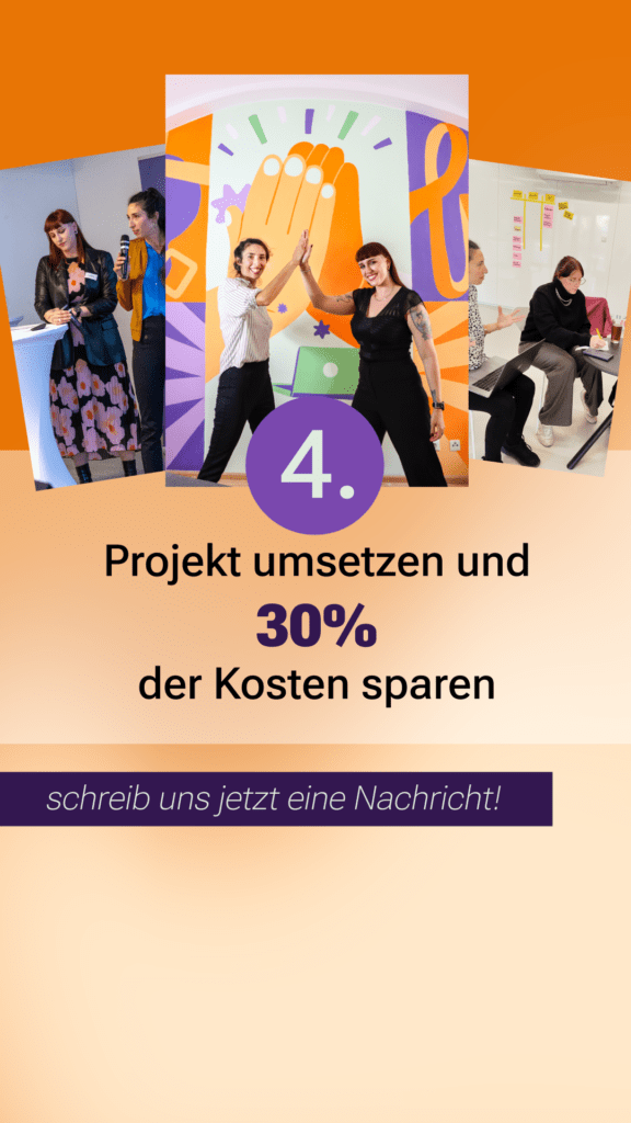 Schritt 4: Wir setzen dein Projekt um und du sparst 30% der Kosten