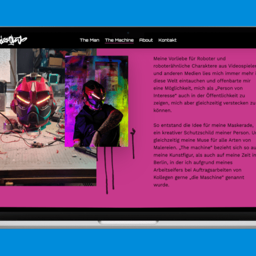 Portfolio Website von SIZETWO mit übersichtlicher Darstellung seiner Graffiti- und Mural-Projekte