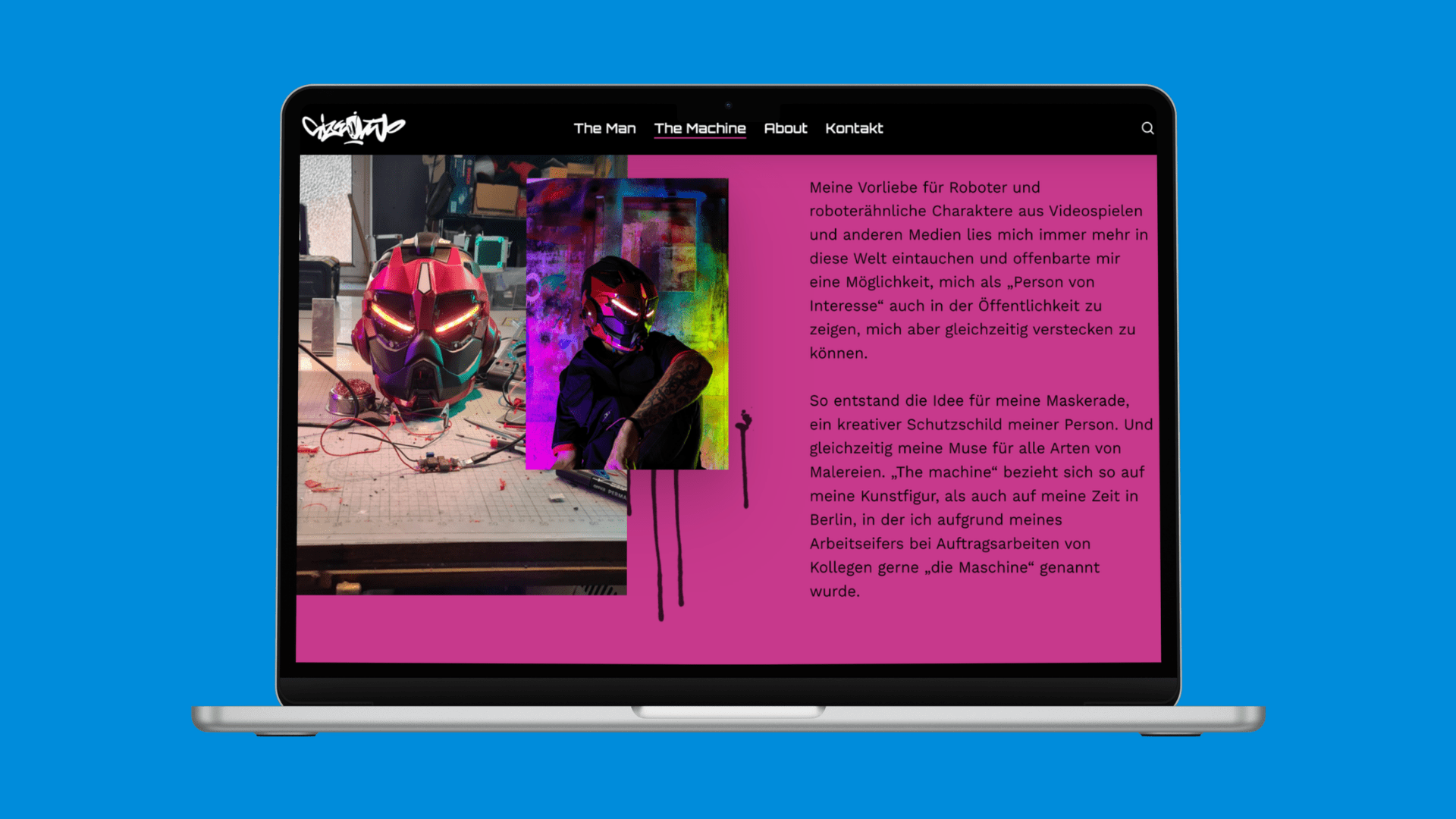 Portfolio Website von SIZETWO mit übersichtlicher Darstellung seiner Graffiti- und Mural-Projekte